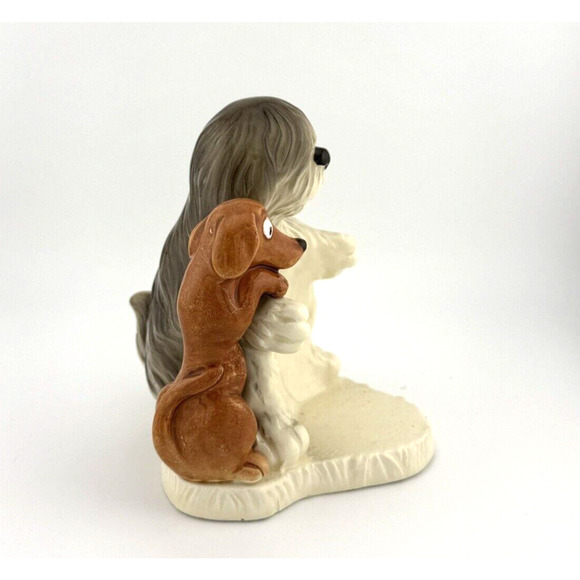 Quon Quon Porcelain Bobtail and Dachshund Hand-painted candle holder Japan 5,5" - Picture 10 of 13